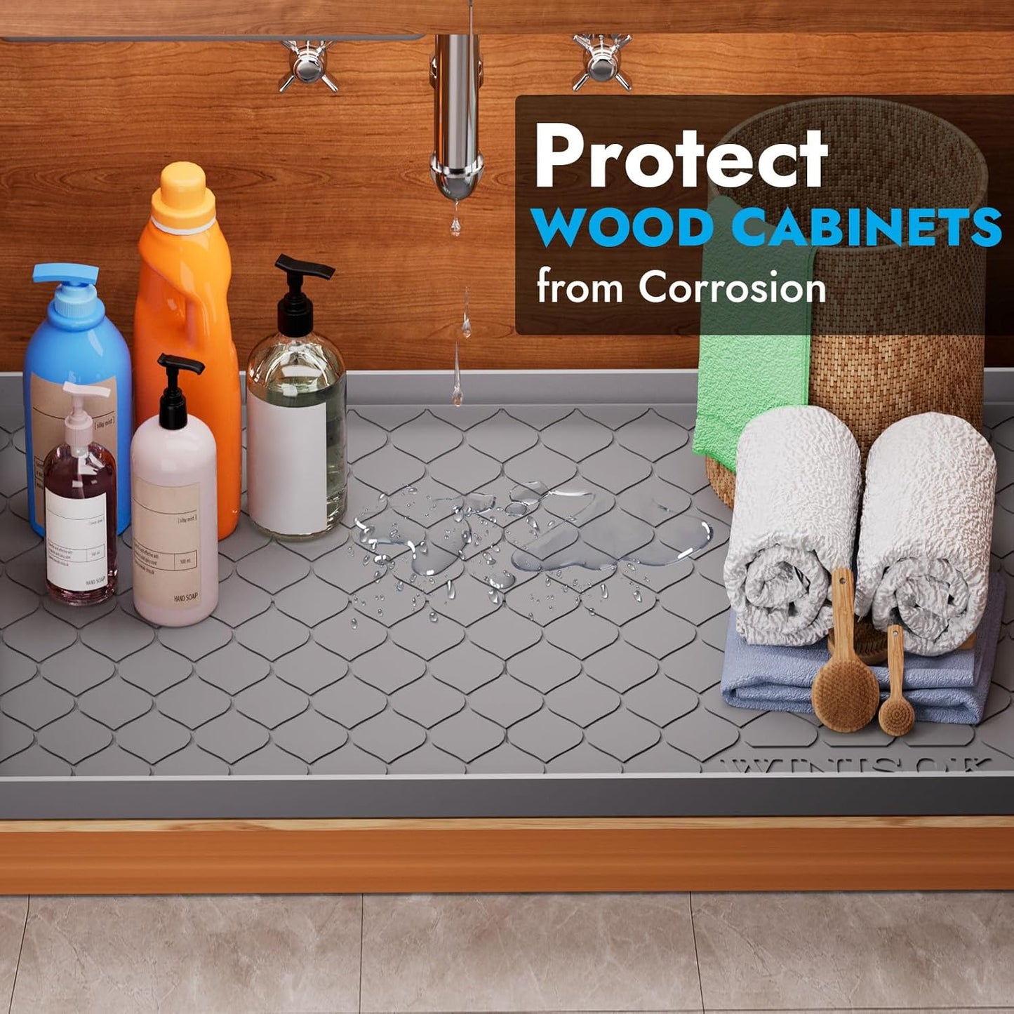 Silicone Under Sink Mat 34" x 22", kitchen Essentials and Gadgets