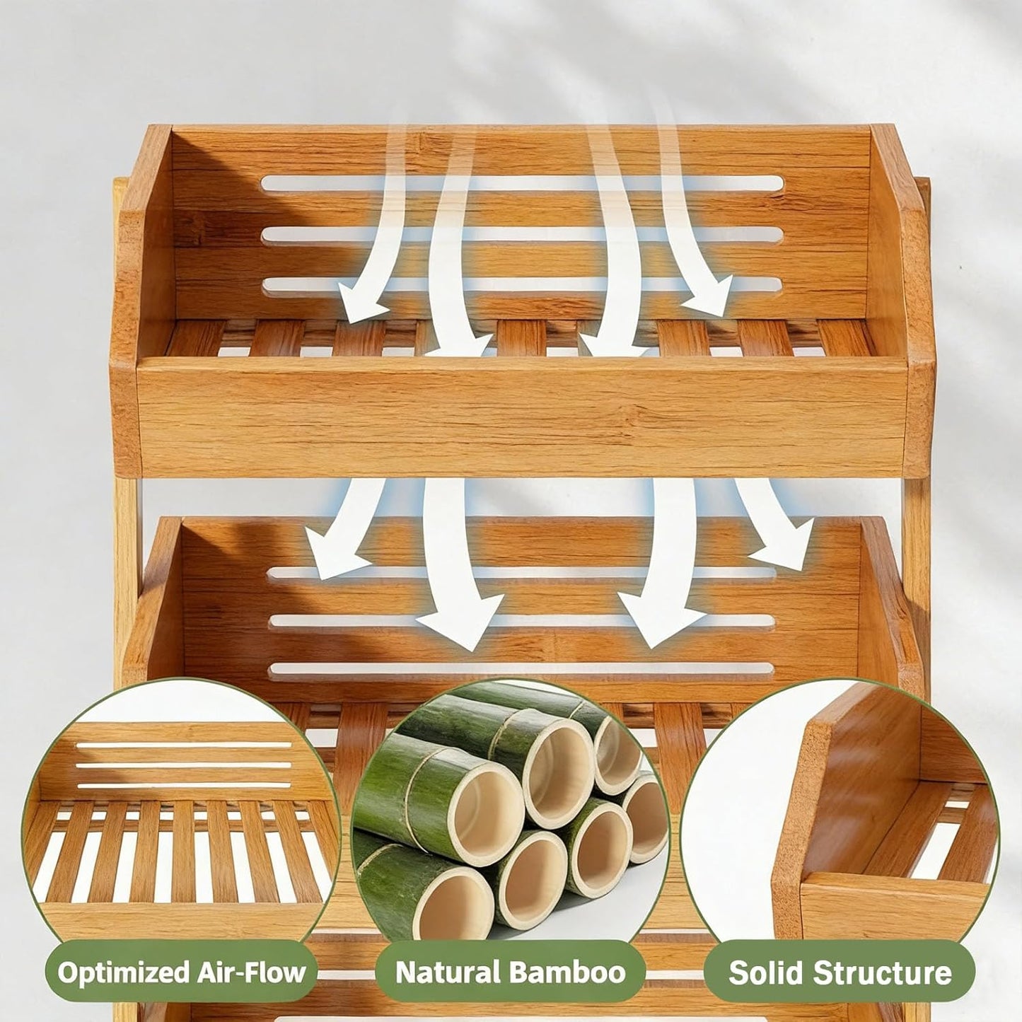 3-Tier Natural Bamboo Fruit & Vegetable Basket Organizer