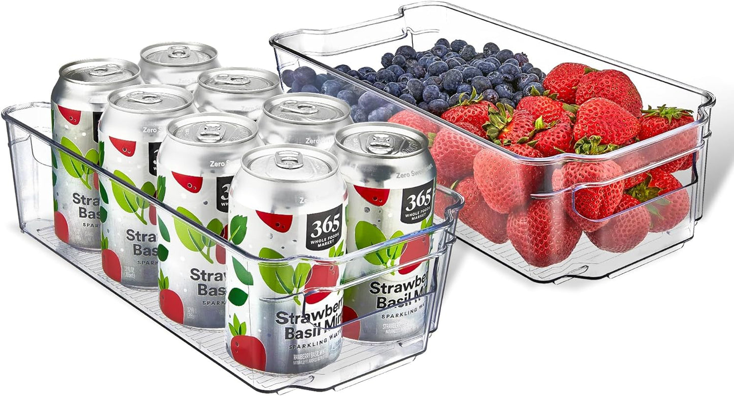 Pantry Organizers and Storage Bins - Stackable Clear Bins for Kitchen and Freezer