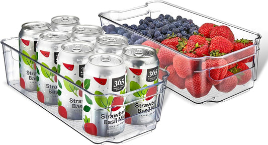 Pantry Organizers and Storage Bins - Stackable Clear Bins for Kitchen and Freezer
