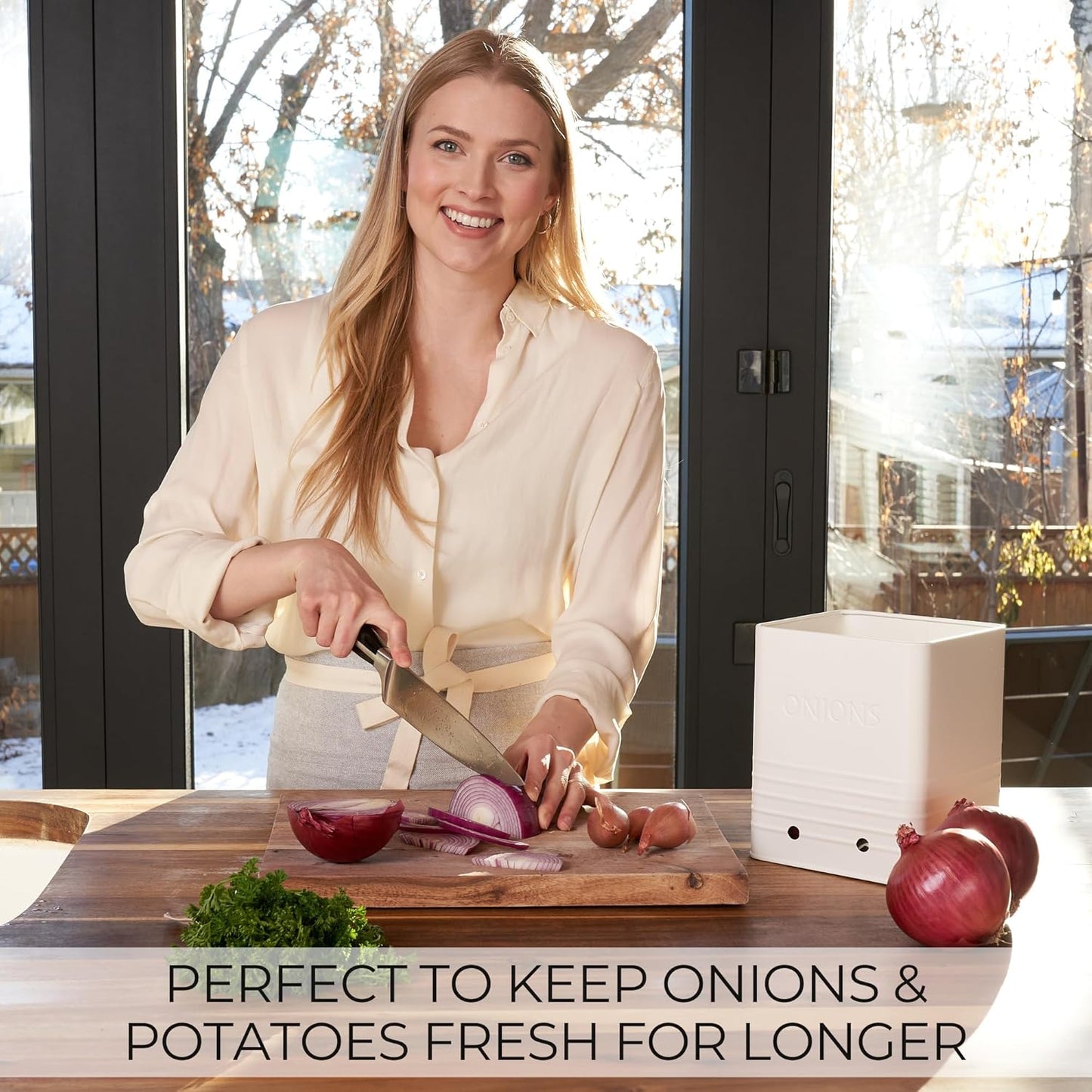 Beautiful Potato and Onion Storage Container Set