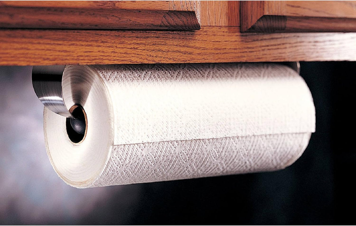 Under Cabinet Paper Towel Holder, Silver and Black Small