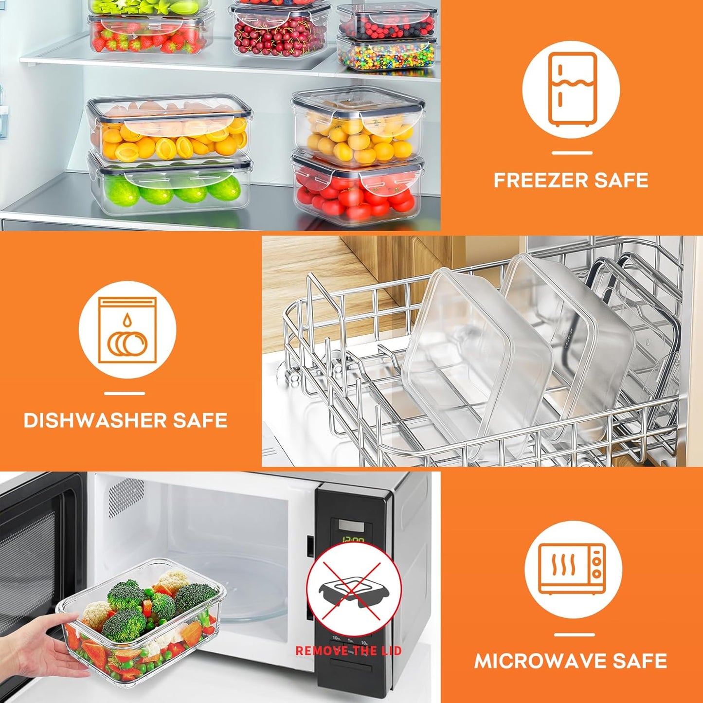 40 PCS Food Storage Containers with Lids Airtight (20 Containers & 20 Lids)