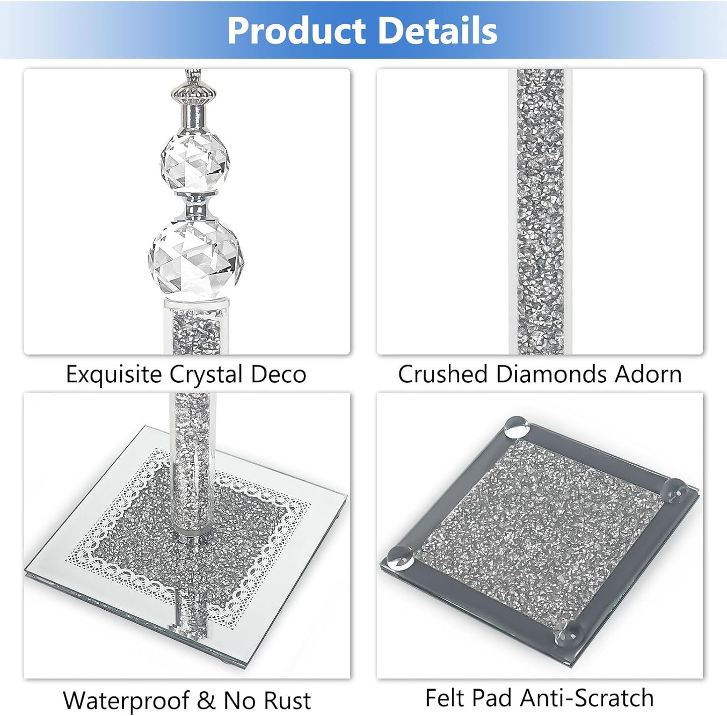 Crystal Paper Towel Holder, Bling Silver Paper Towel Roll Holder