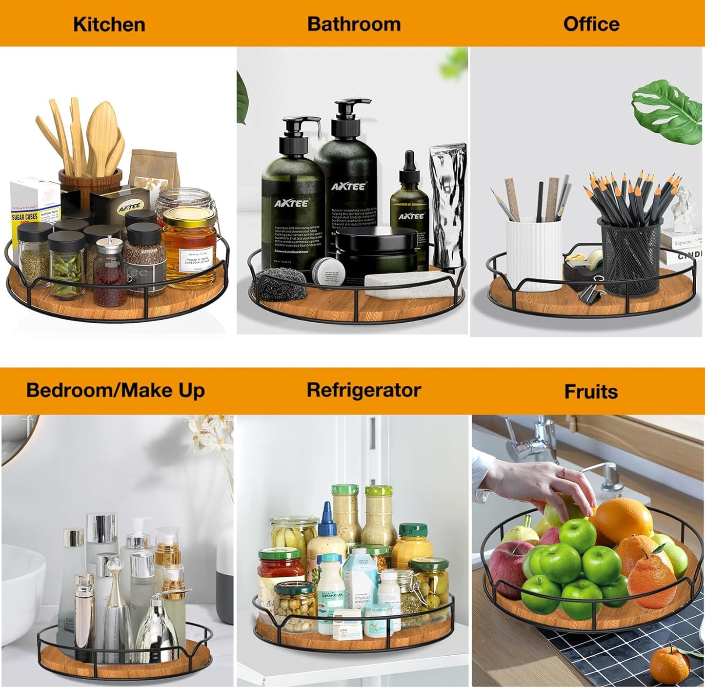 Lazy Susan Turntable Organizer for Cabinet Pantry Kitchen Countertop Refrigerator Cupboard