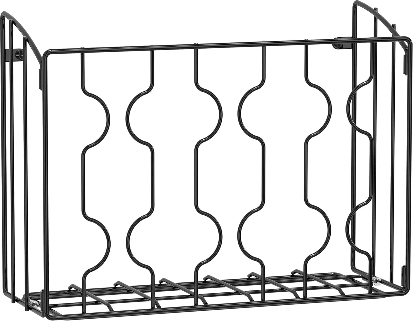 Wall Door Mount Kitchen Wrap Organizer Rack, Black