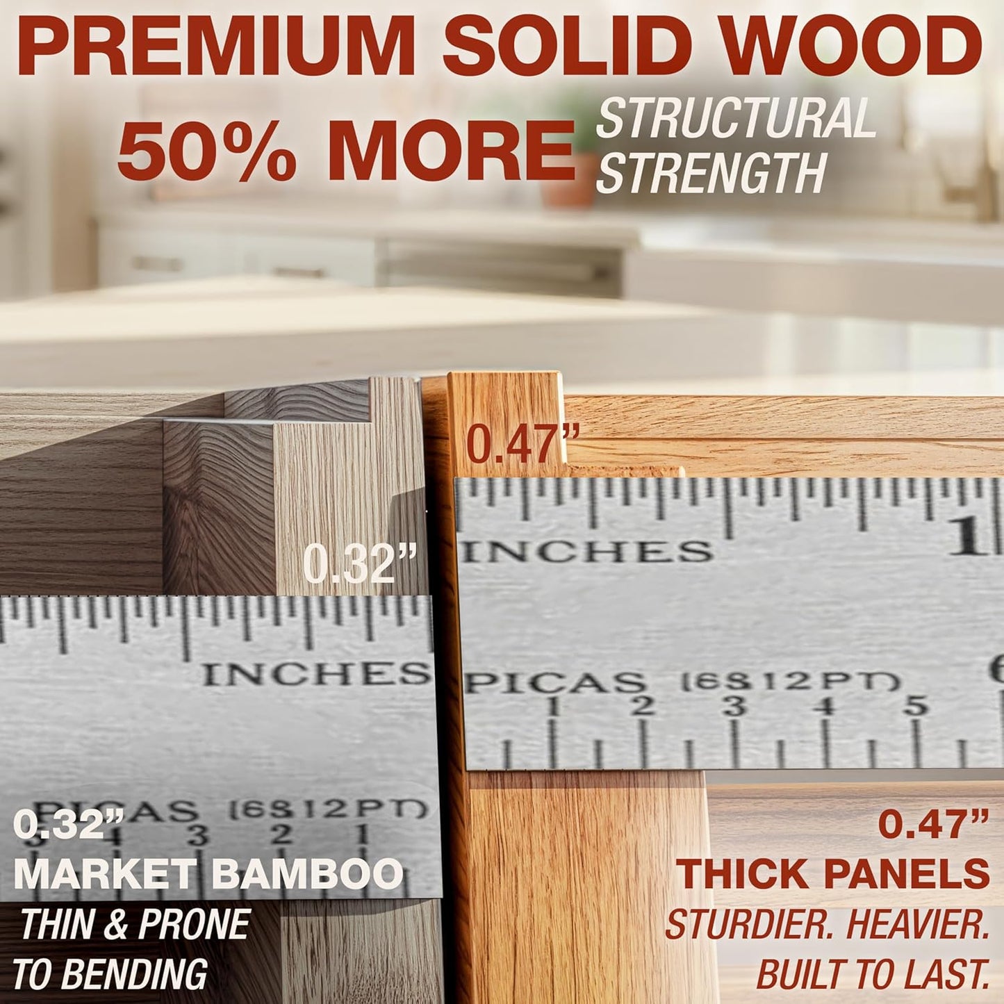 Stackable Solid Wood Storage Bins for Pantry & Countertop
