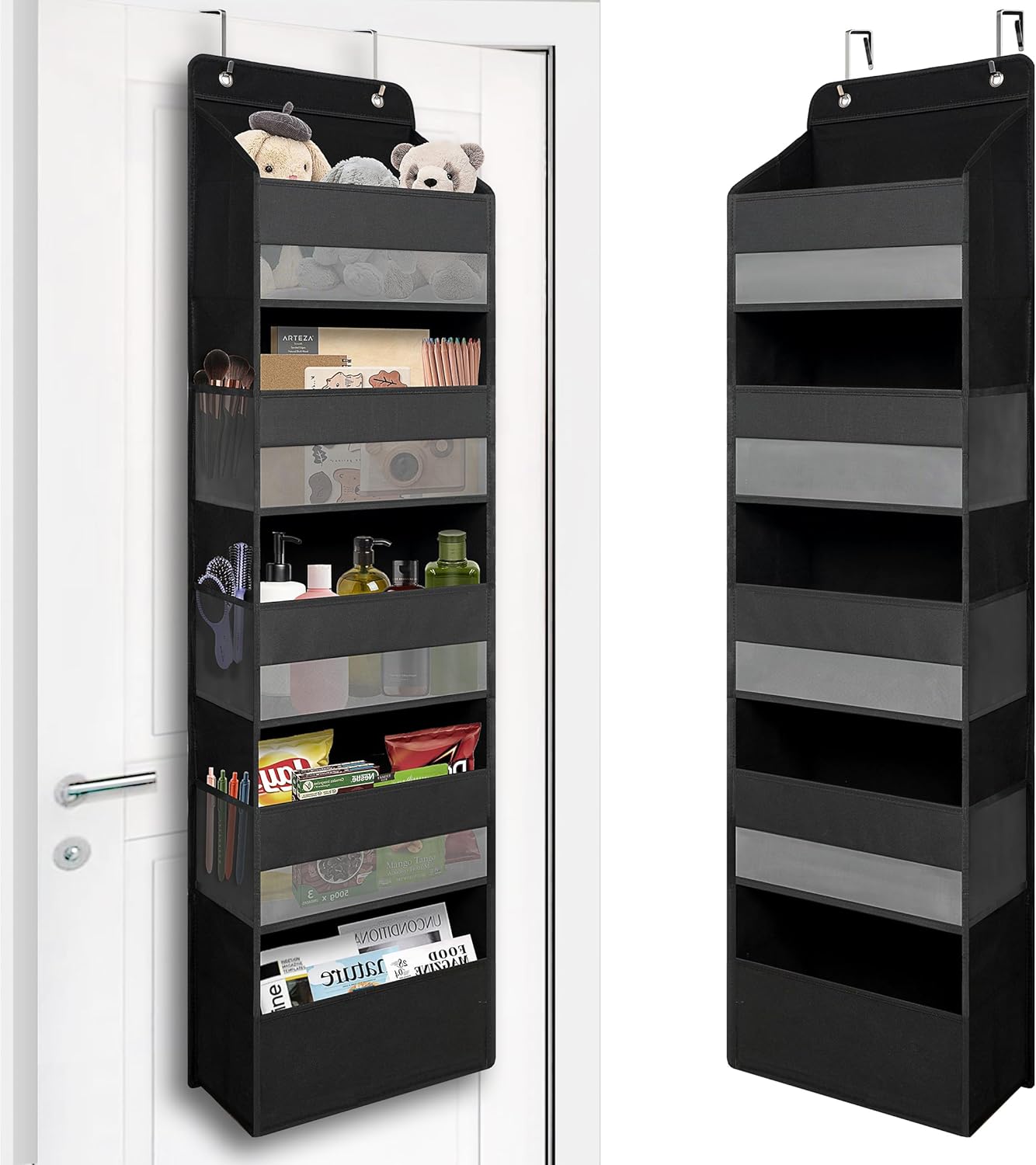Over Door Organizer with 5 Large Pockets, Heavy Duty Hanging Organizer Storage