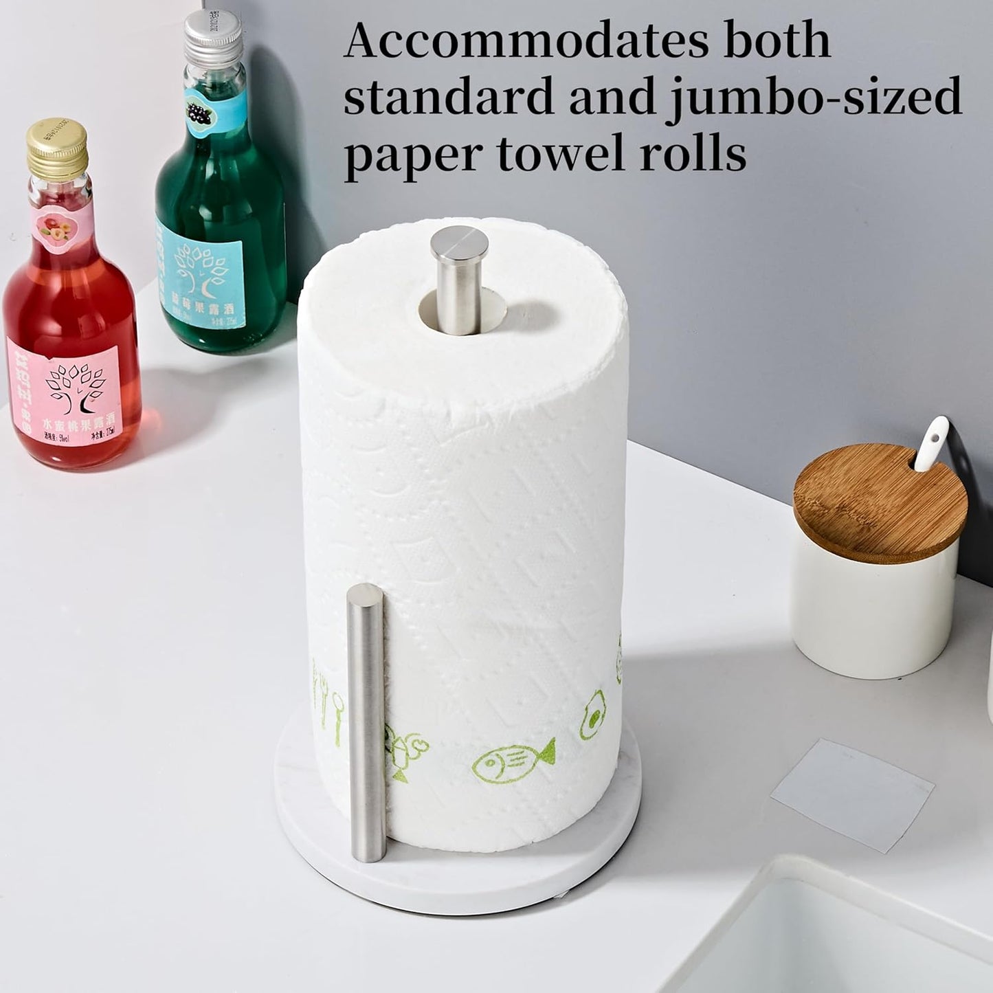 Brushed Nickel Paper Towel Holder,Stainless Steel Paper Towel Holder for Kitchen Roll Organize