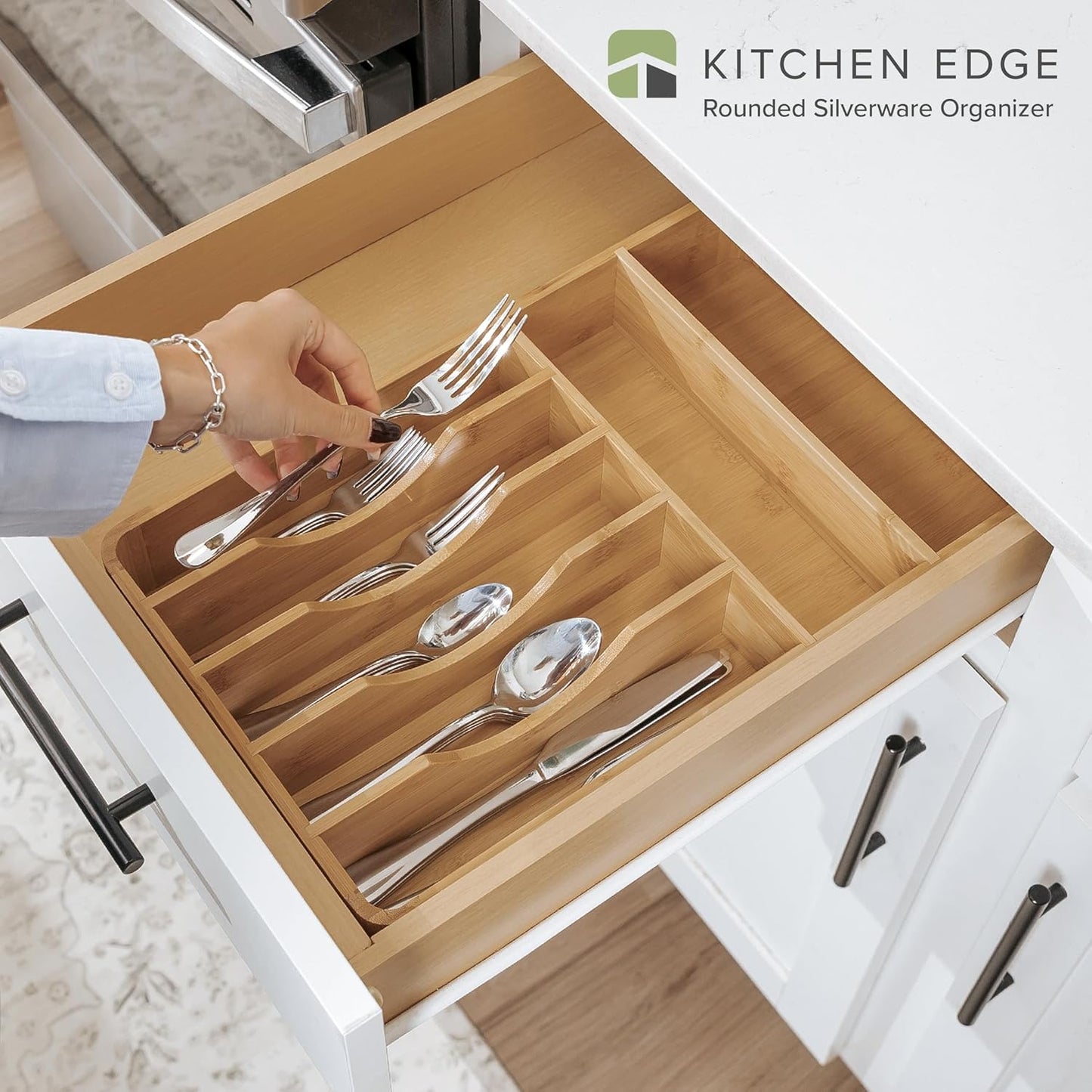 Silverware Organizer - Cutlery, Flatware, and Utensil Holder for Kitchen Drawers