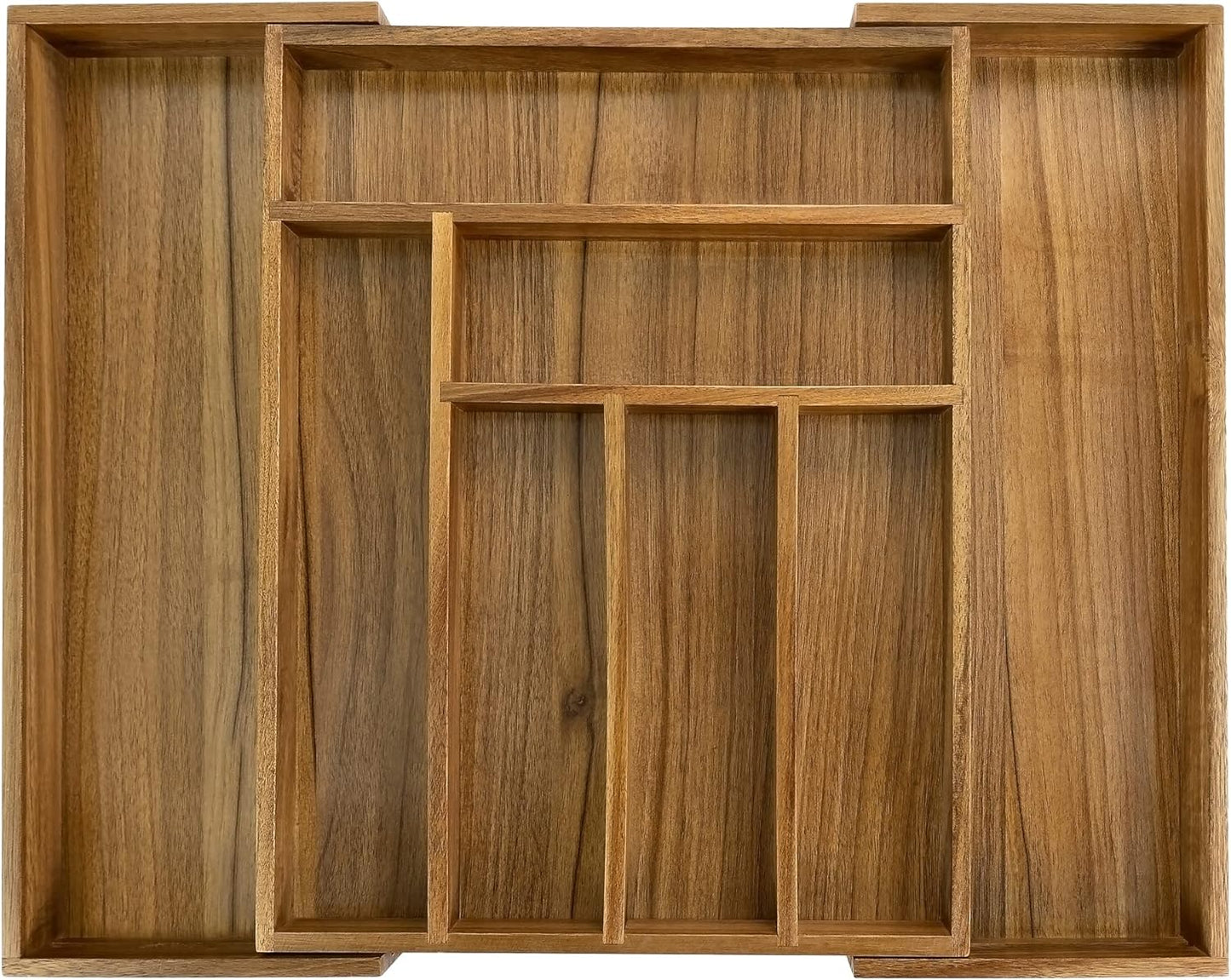 Luxury Acacia Kitchen Drawer Organizer - Silverware Organizer