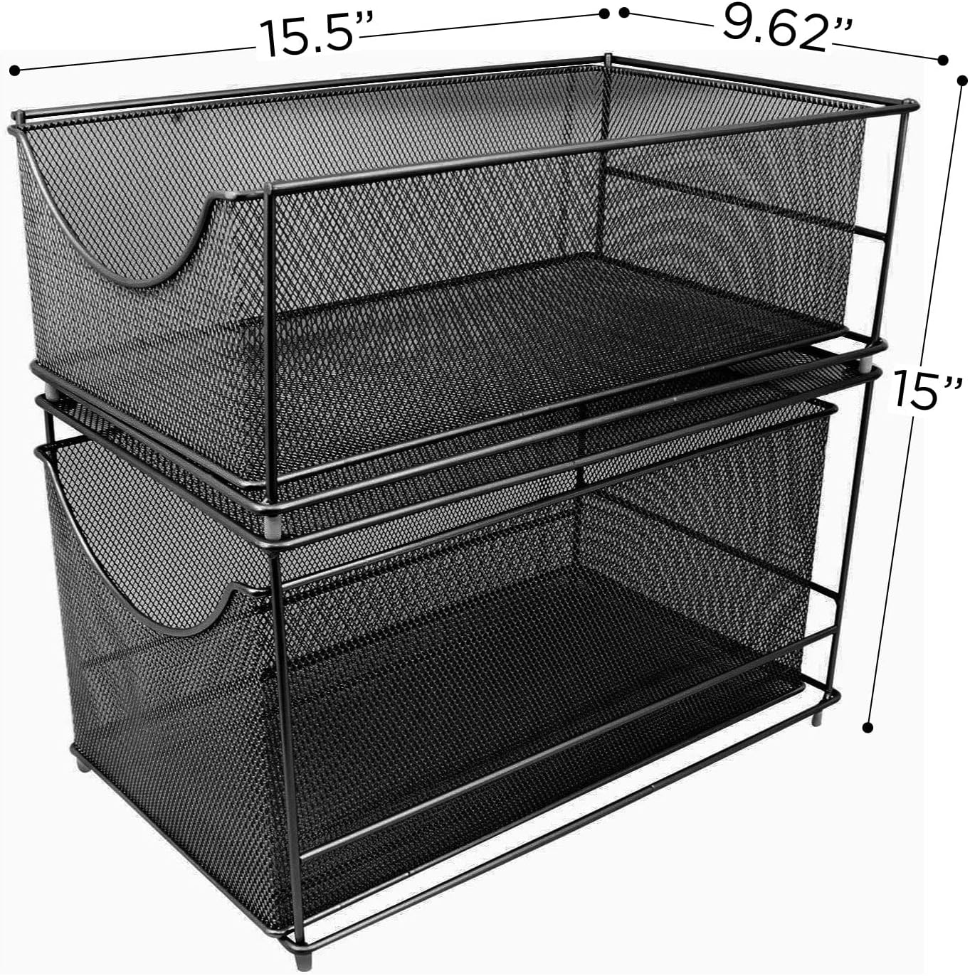 Sorbus® Cabinet Organizer Set — Mesh Storage Organizer with Pull Out Drawers—Ideal for Countertop