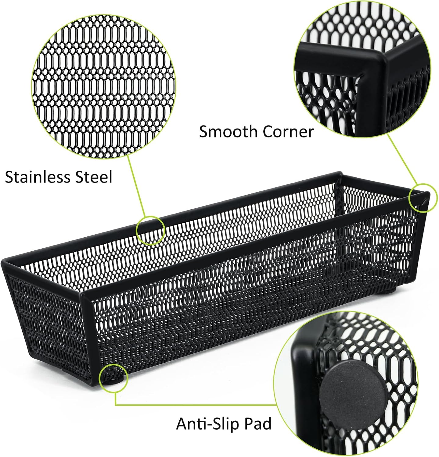 Drawer Organizer Set 6 Pack - 5-Compartment Silverware Organizer Tray + 5 Utensil Trays