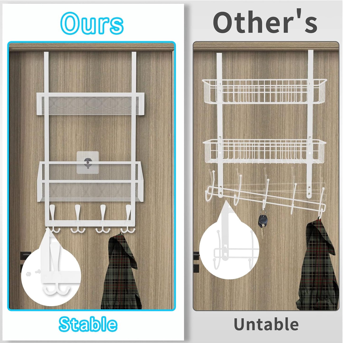 Over The Door Hooks Organizer, Coat Rack Over The Door Storage Hanger Towel Rack