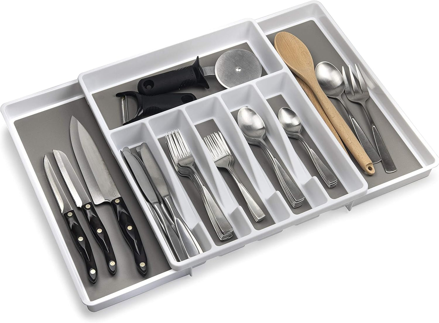 Large Expandable Silverware Drawer Organizer
