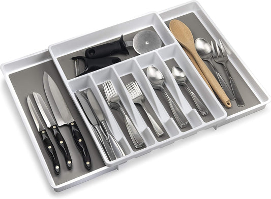Large Expandable Silverware Drawer Organizer