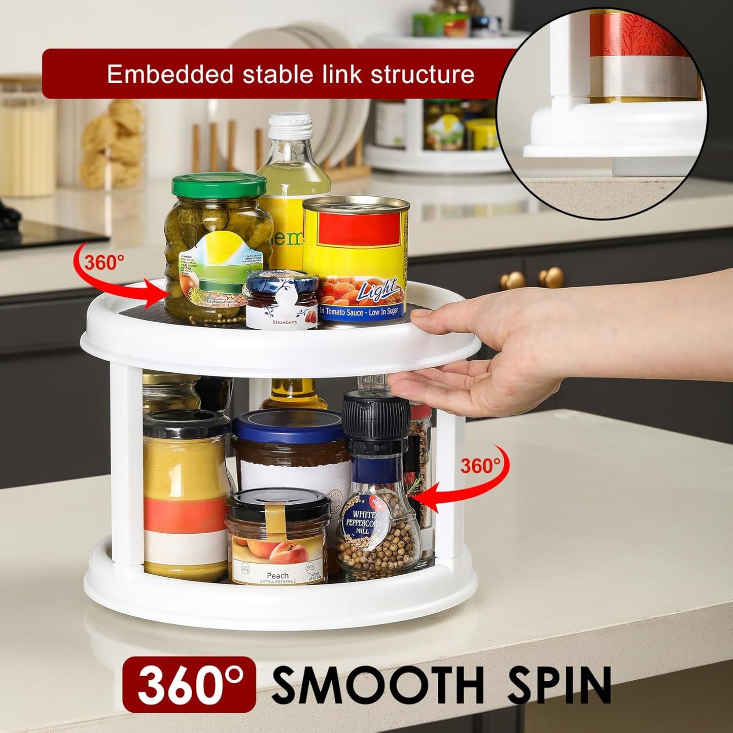 2 Tier 10" Turntable Lazy Susan Spice Organizer