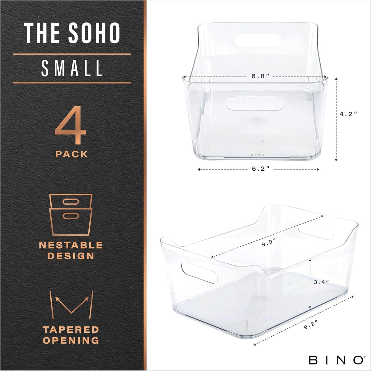 BINO | Plastic Organizer Bins, Small - 8 Pack | The SOHO Col