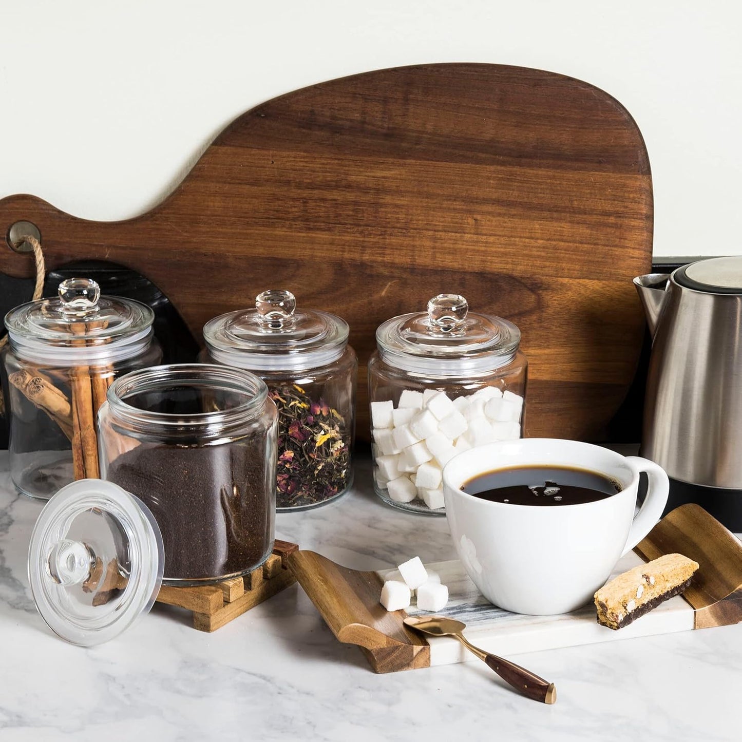 1 Gallon Glass Cookie Jars + Labels & Marker
