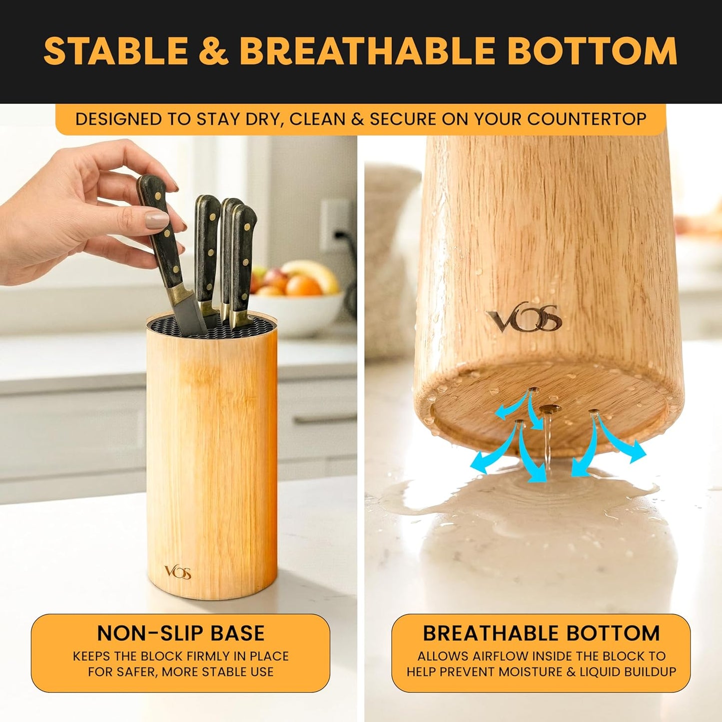 Universal Knife Block - Countertop Knife Block Without Knives