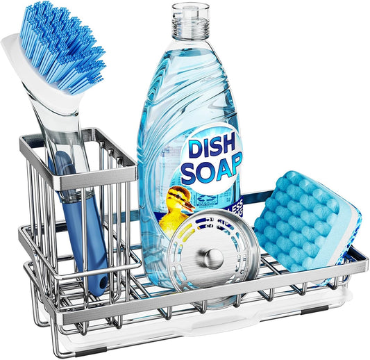 Sink Caddy, Kitchen Sponge Holder with Dish Brush Holder