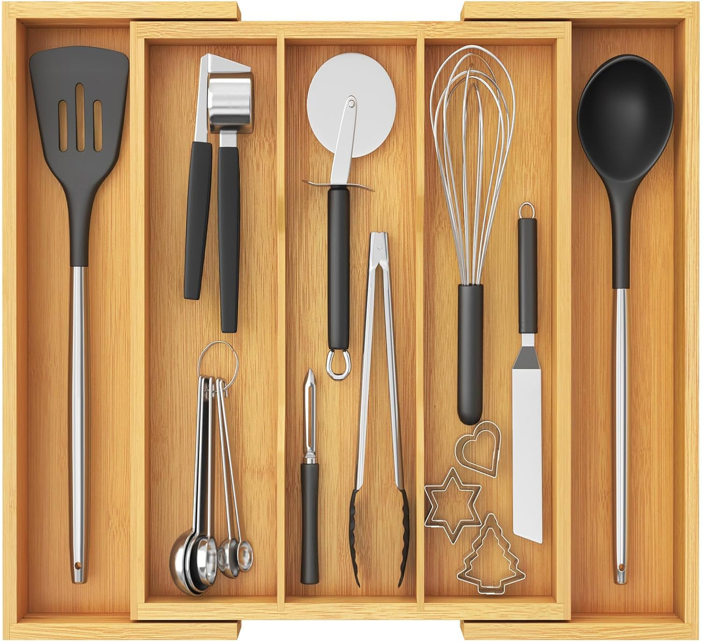 Utensil Organizer for Kitchen Drawer, Expandable Cooking Utensil Tray