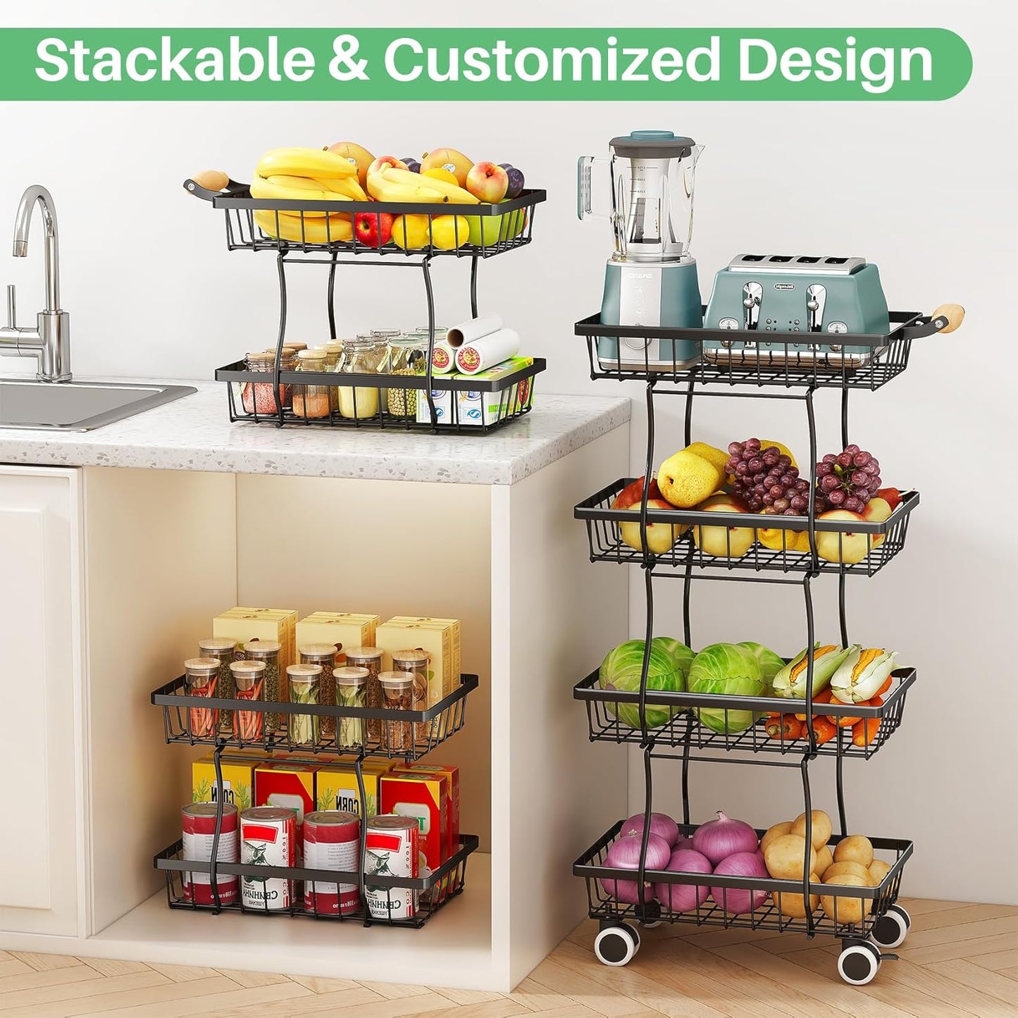 Fruit Basket Kitchen Pantry Organizers and Storage