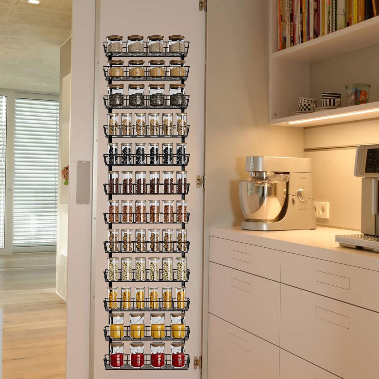 Adjustable Wall Mount Spice Rack Organizer