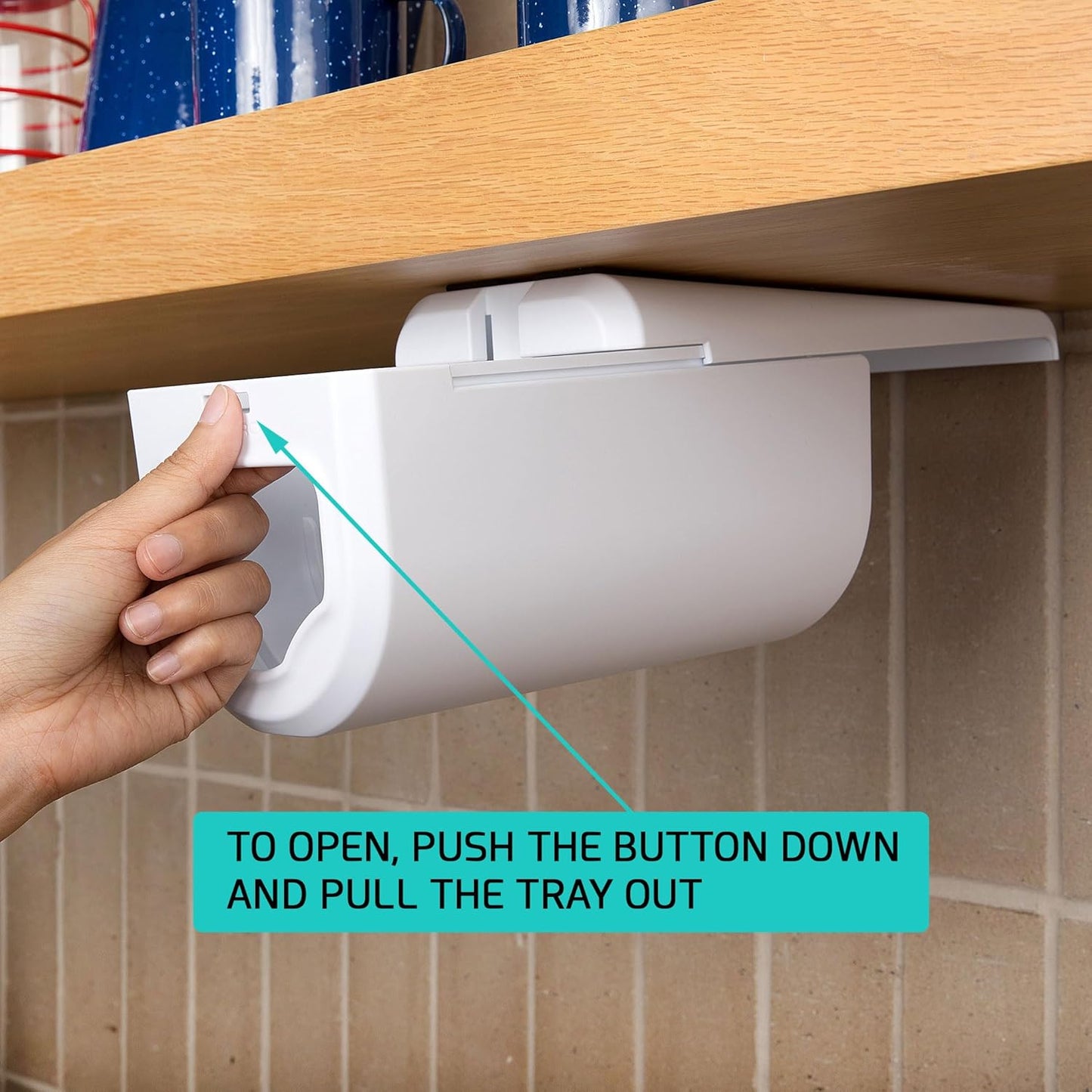 Dispenser for Bags size Quart, Sandwich, and Snack Bags | Under-Cabinet or Shelf Mount | Easy Front-Access Bag Dispensing | Kitchen Organization and Storage Solution
