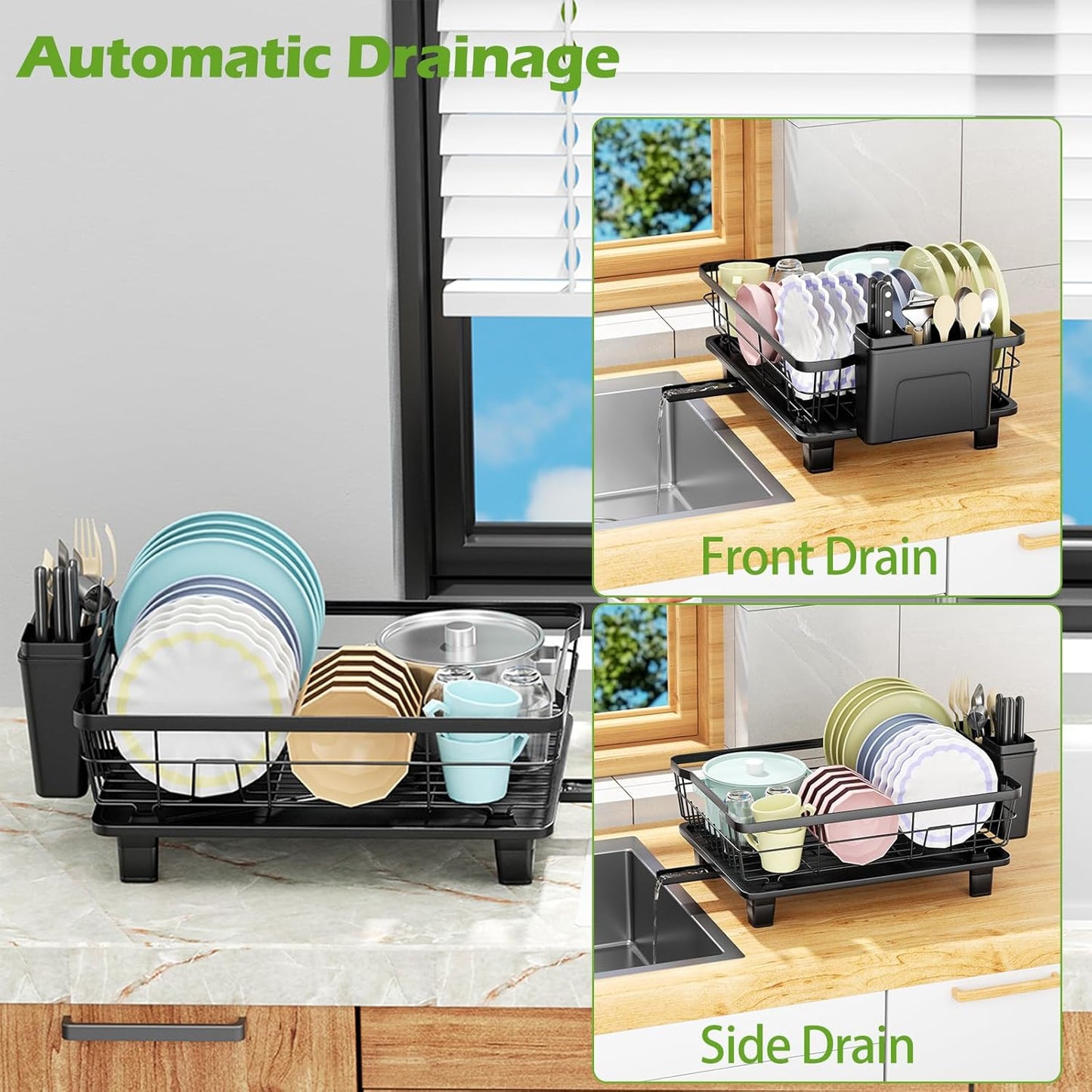 Small Dish Drying Rack, Space Saving Dish Racks for Kitchen Counter