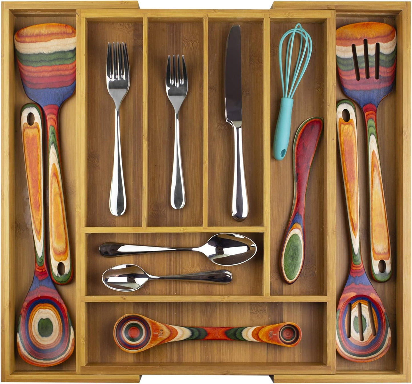 Kitchen Drawer Organizer, Expandable Silverware Organizer and Utensil Holder