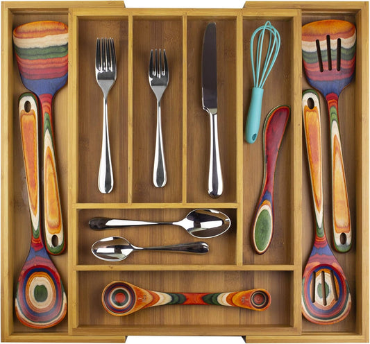 Kitchen Drawer Organizer, Expandable Silverware Organizer and Utensil Holder