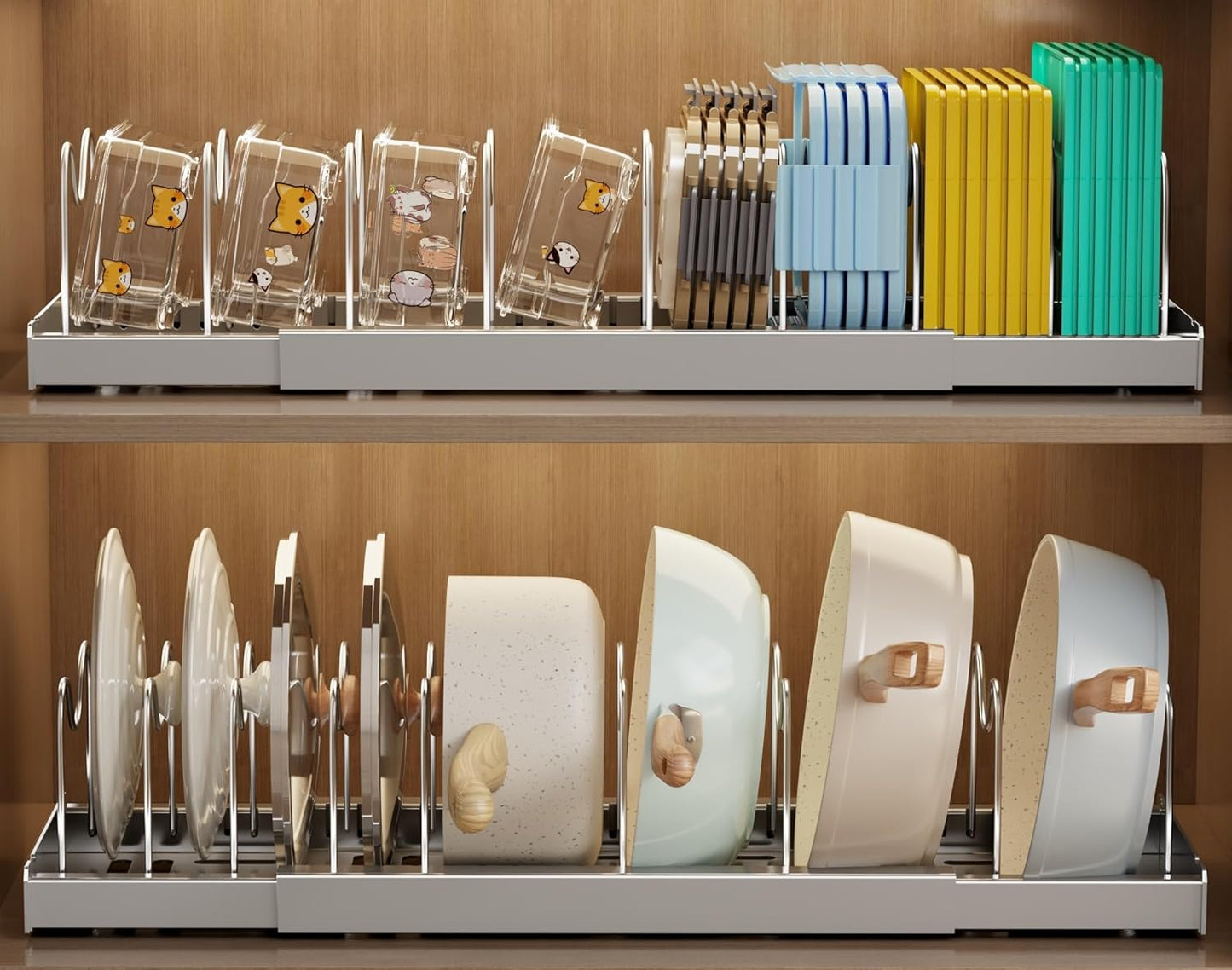 2 Pack Pots and Pans Organizer Under Cabinet