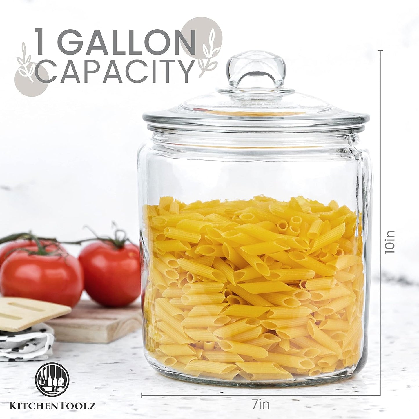 1 Gallon Glass Cookie Jar with Lid – Glass Jar with Lid