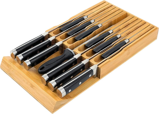 Bamboo Knife Drawer Organizer, Knife Drawer Organizer Insert