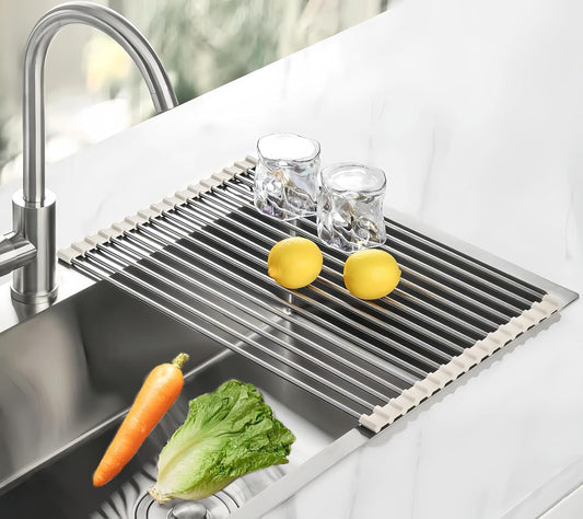 Roll Up Dish Drying Rack, 17.7" x 11.8" Over The Sink Dish Drying Rack