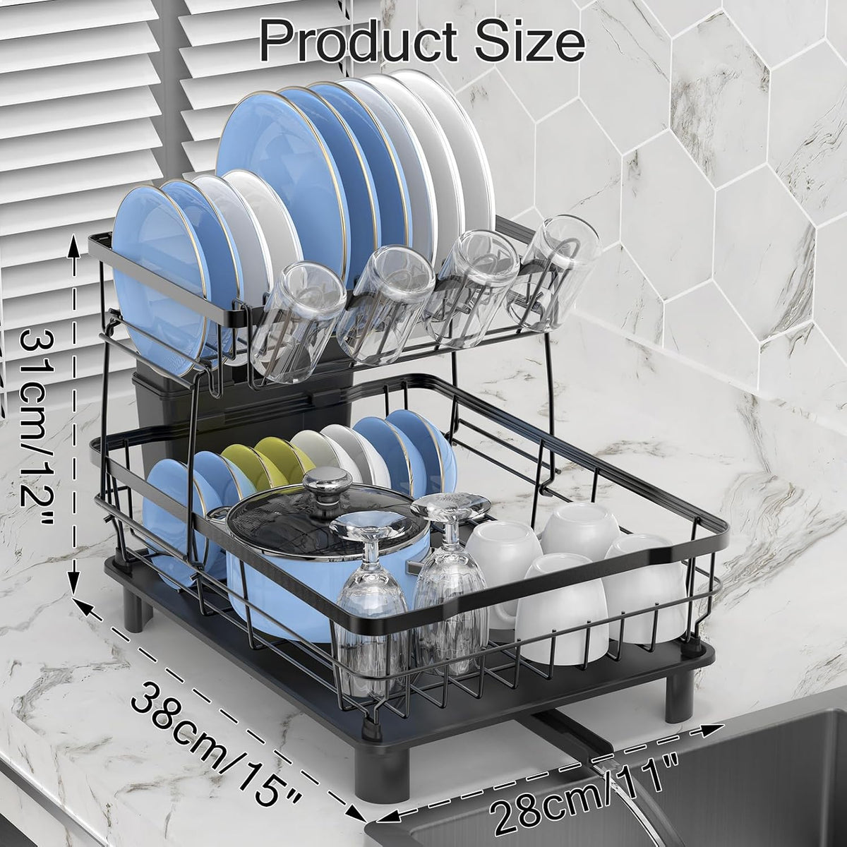 Small 2 Tier Dish Drying Rack