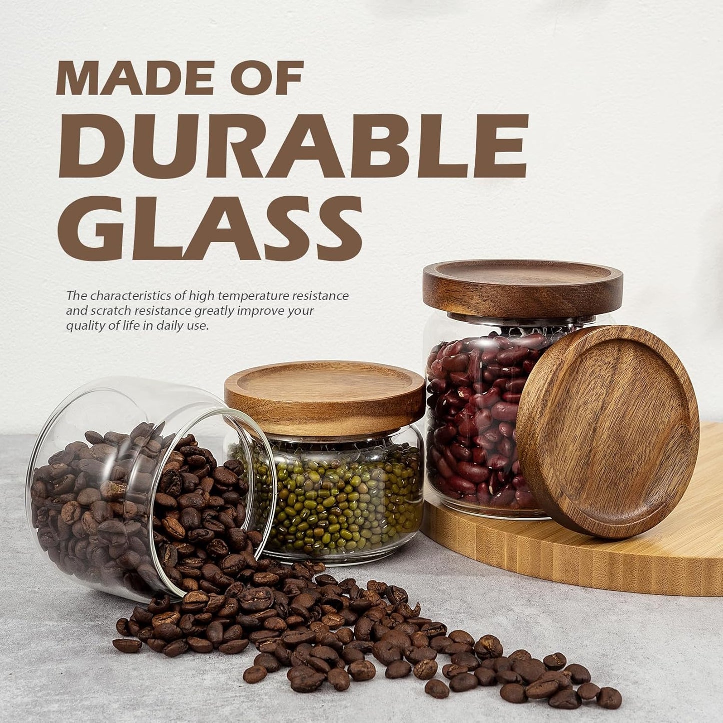 2PCS Small Glass Storage Jars with Airtight Lids