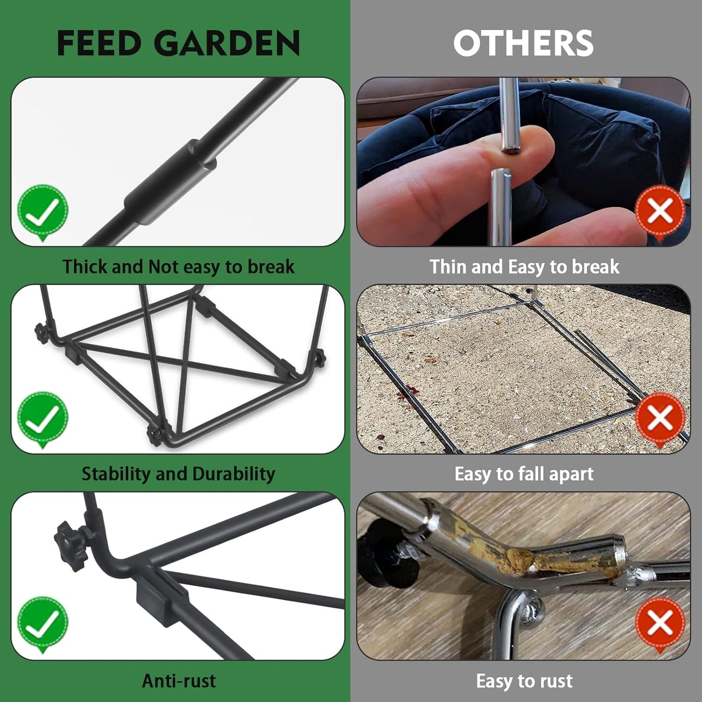 Trash Bag Holder, Outdoor Metal Leaf Bag Holder Stand