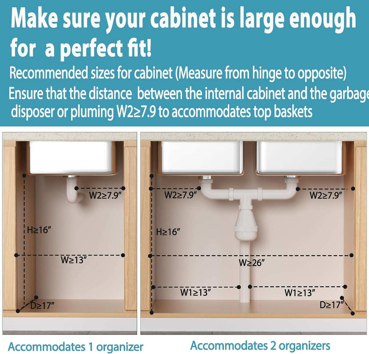 Liuoud Under Sink Organizer 2 Pack