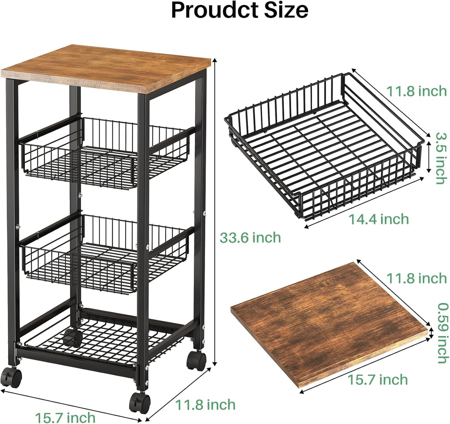 Fruit Basket Vegetable Stand for Kitchen Pantry