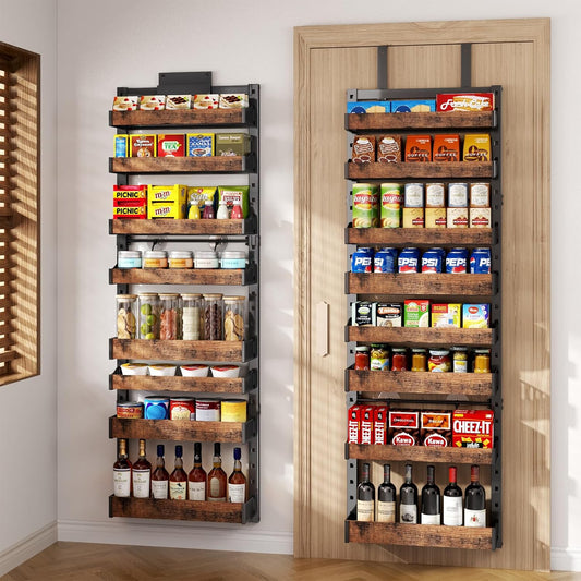 8-Tier Over The Door Pantry Organizer, Heavy-Duty Metal Wall Mount or Hanging Spice Rack