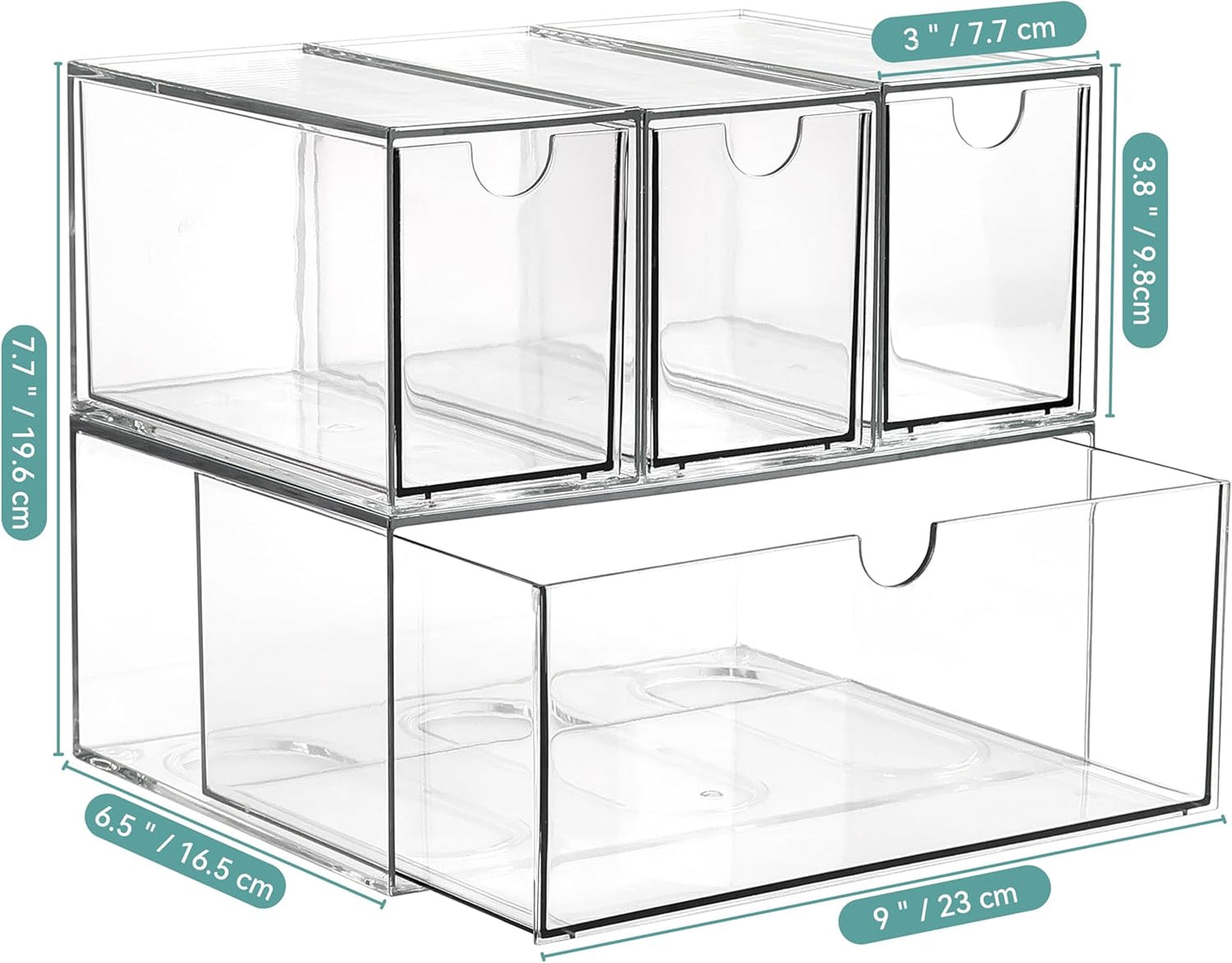 4 Tea and Coffee Organizer and Storage, Acrylic Tea Bag Holder Organizer