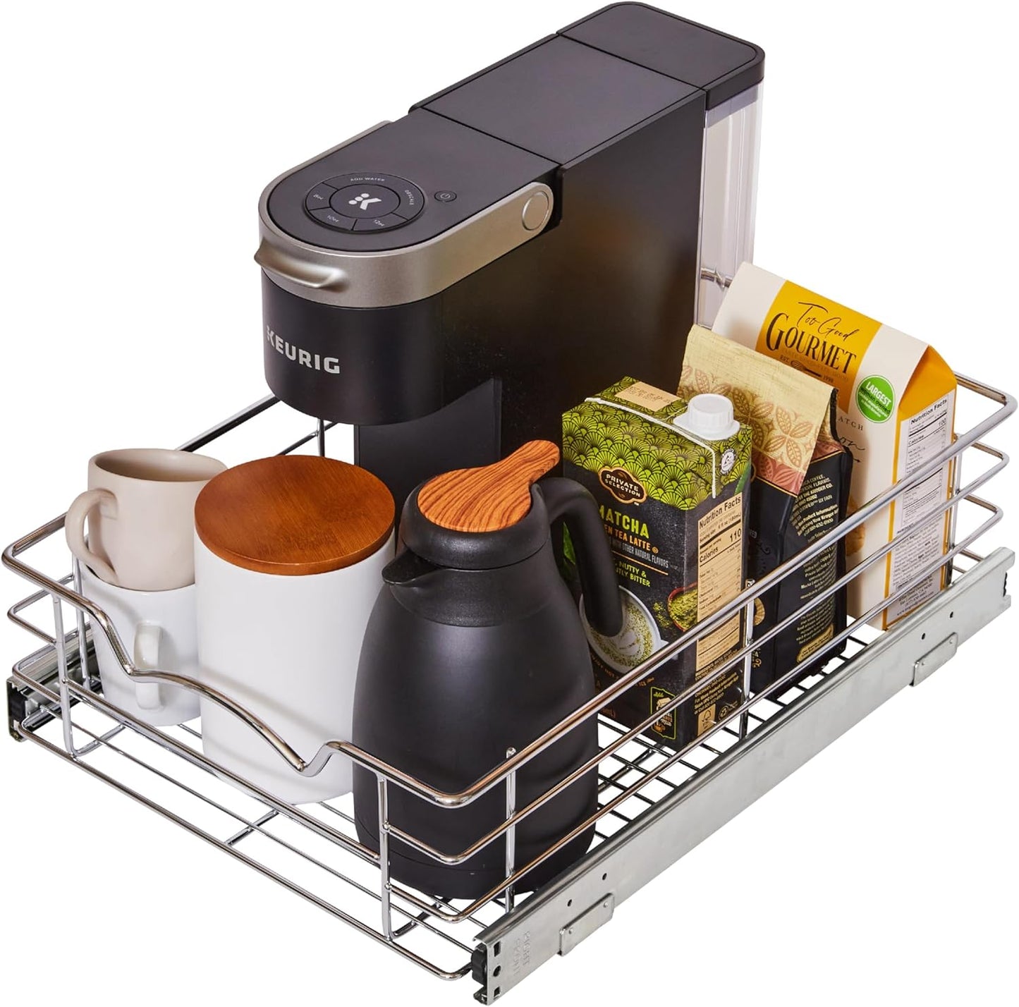 Pull Out Cabinet Organizer, Slide Out Drawer for Kitchen Cabinets & Pantry
