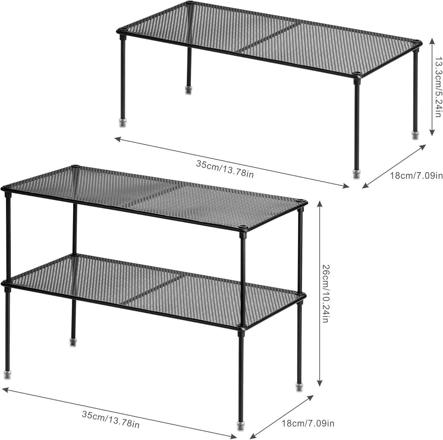 2-Pack Kitchen Cupboard Shelf Organizer for Cabinet