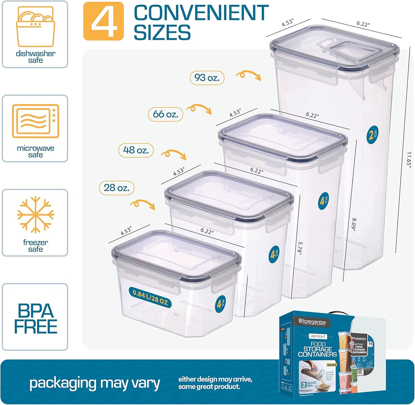 14 PCS Airtight Food Storage Containers with Lids set