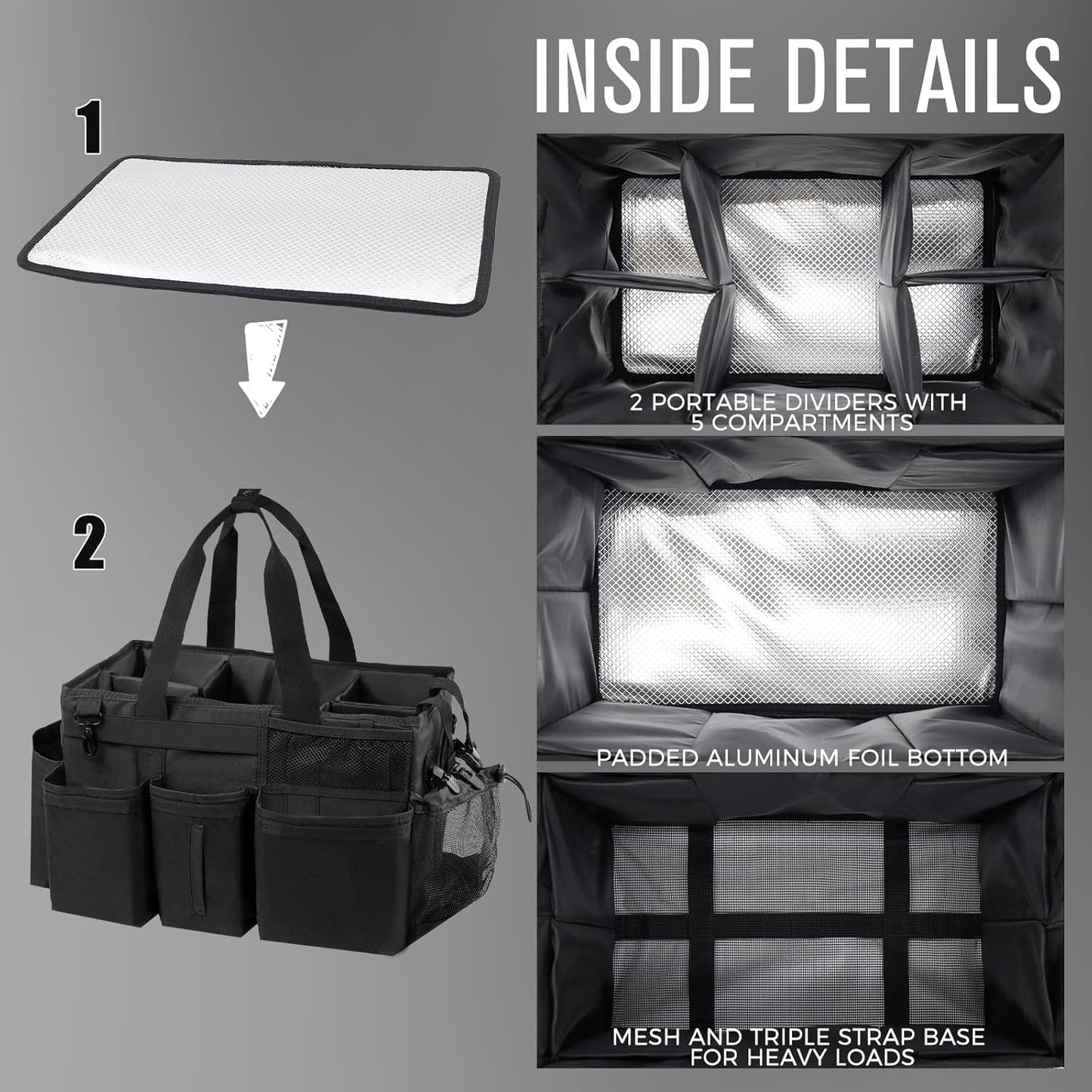 Wearable Cleaning Caddy Organizer with Handle & Shoulder Straps for Housekeepers