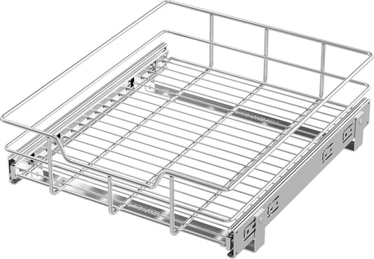 Pull Out Cabinet Organizer 14" W X 17" D, Slide Out Drawers For Kitchen Organizers and Storage