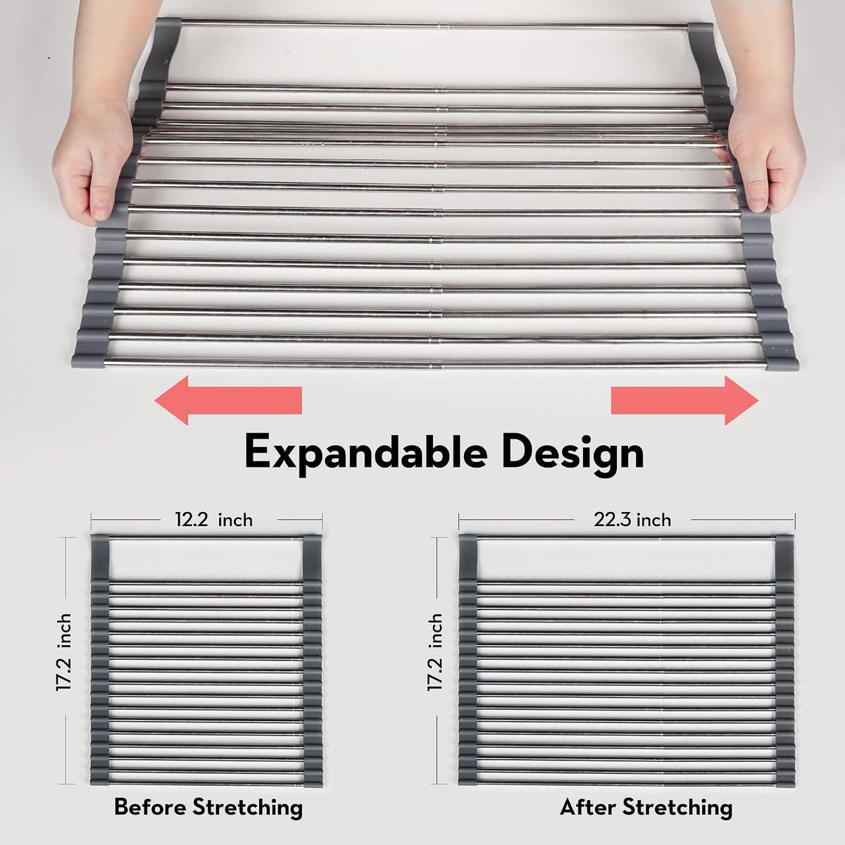 Roll Up Dish Drying Rack Over The Sink