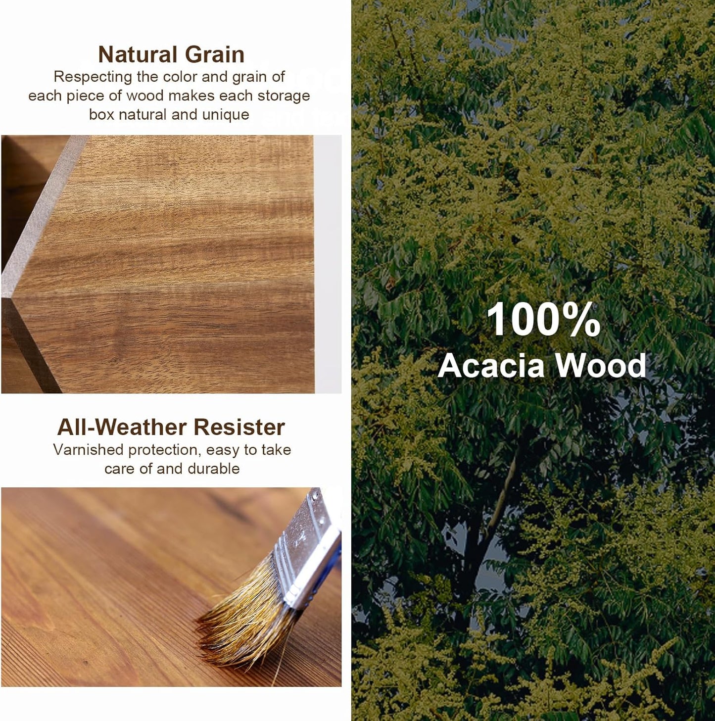 Acacia Wood Pantry Storage Bins, Stackable Storage Baskets Potato and Onion Storage Bins